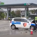 Aksident i frikshëm në vend! Makina e policisë bëhet copash, 2 efektivët që ndodheshin në mjet…